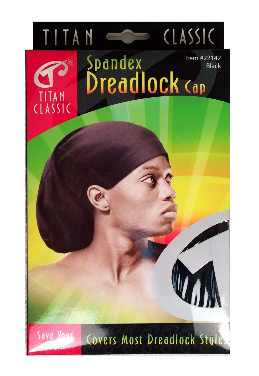 Titan Classic Spandex Dreadlock Cap Black - product detail | CC Hair & Beauty