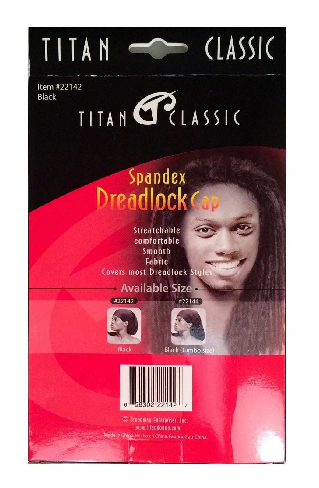 Titan Classic Spandex Dreadlock Cap Black - product detail | CC Hair & Beauty