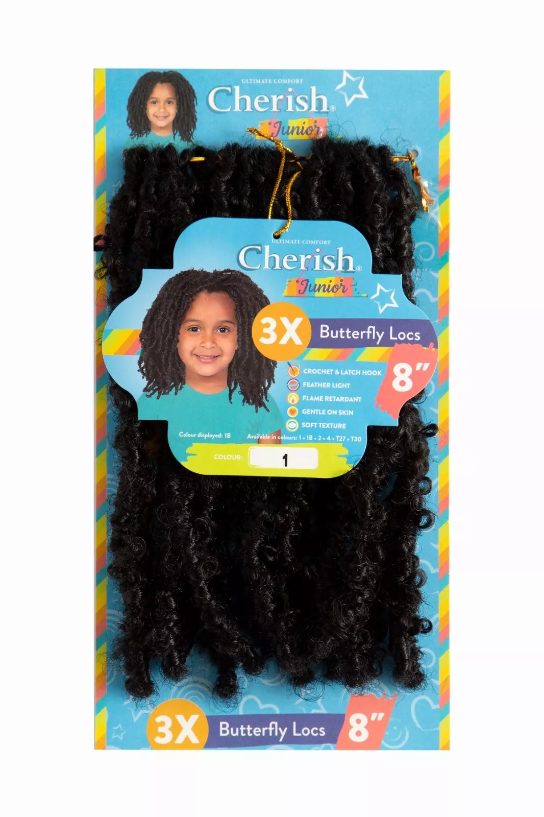 Cherish Synthetic Junior Kids Crochet Braid Hair - Butterfly Locs 8'' | CC Hair & Beauty UK