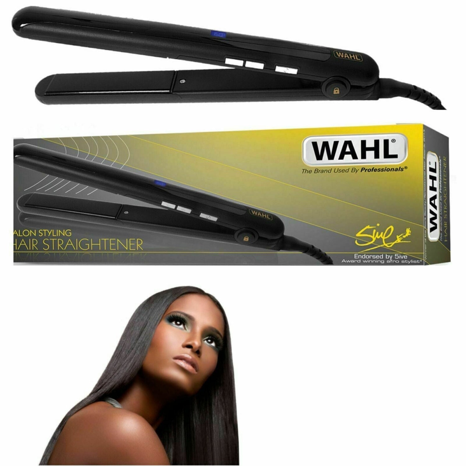Wahl Ceramic Salon Styling Afro Hair Straightener with LCD Display - ZX866