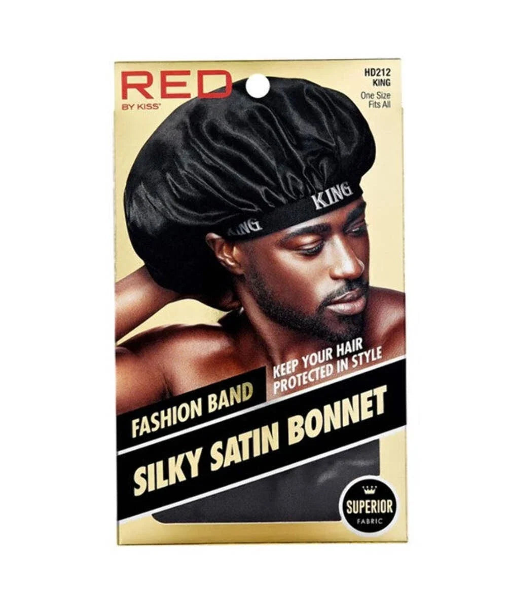 RED Mens Silky Satin Bonnet - product detail | CC Hair & Beauty
