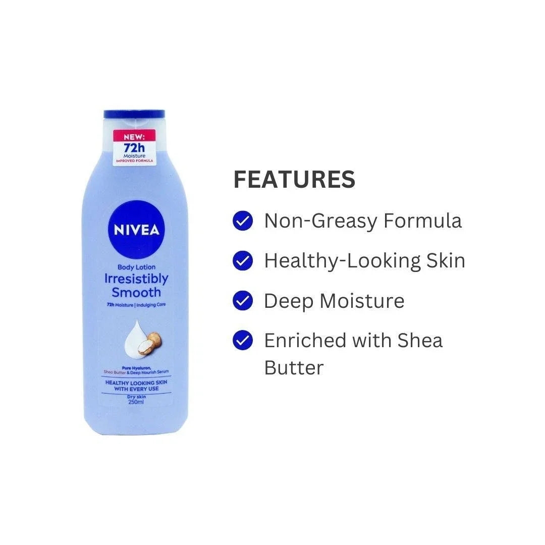 NIVEA Irresistibly Smooth Body Lotion 250 ML - available online | CC Hair & Beauty UK