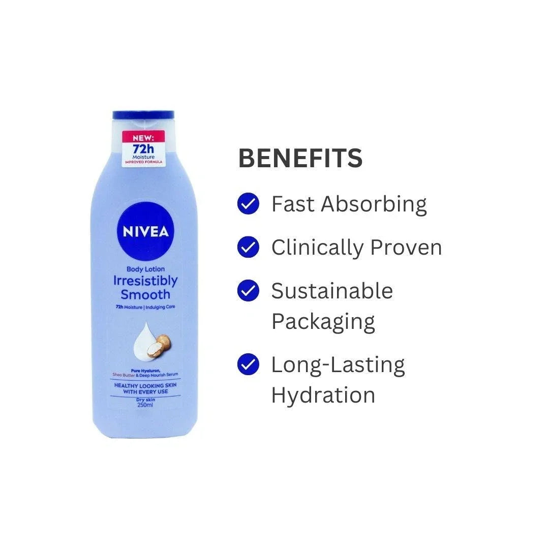 NIVEA Irresistibly Smooth Body Lotion 250 ML - available online | CC Hair & Beauty UK