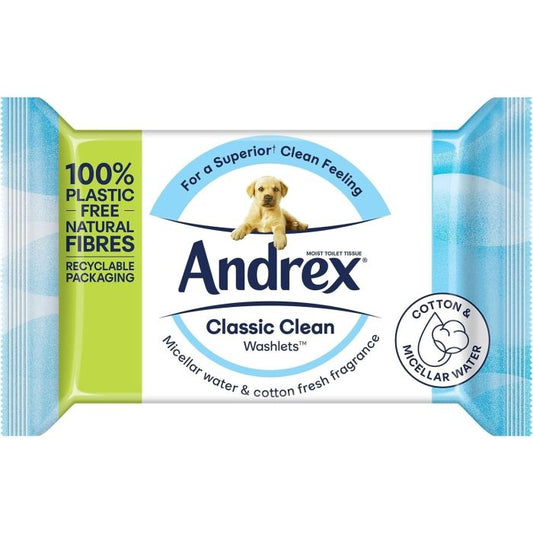 Andrex - Classic Clean Washlets - Biodegradable - 36 Wipes
