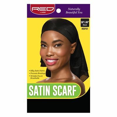 Red By Kiss Satin Scarf - Black-HSFO1 | Shop at CC Hair & Beauty UK