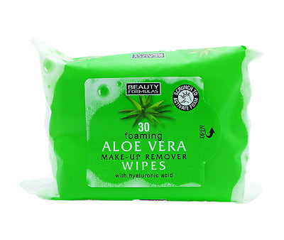 Beauty Formulas Foaming Aloe Vera Makeup Remover Wipes | Shop at CC Hair & Beauty UK