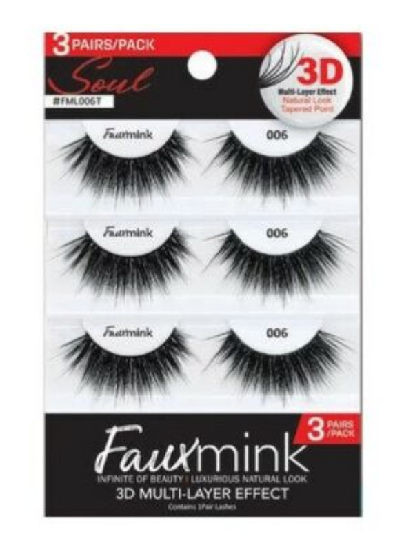 Response Soul Faux Mink 3D Multi-Layer Effect 3 Pack Lashes | CC Hair & Beauty UK