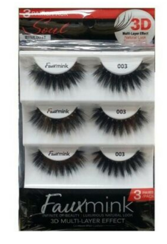 Response Soul Faux Mink 3D Multi-Layer Effect 3 Pack Lashes | CC Hair & Beauty UK