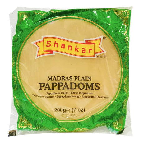 Shankar Madras Plain Pappadoms 200g