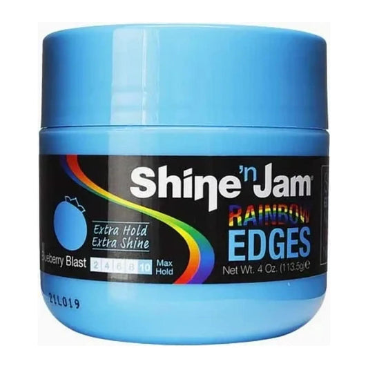 Shine N Jam Rainbow Edges Blueberry Blast 4oz edge control jar