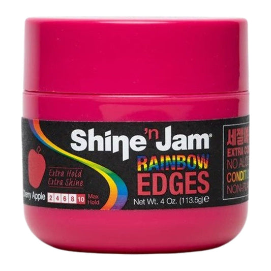 Shine N Jam Rainbow Edges Cherry Apple extra hold edge control 4oz jar
