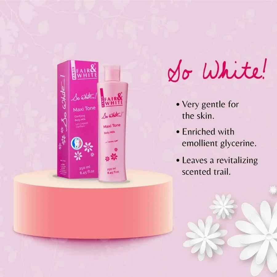 Fair & White So White Maxi Tone Clarifying Body Milk 250ml - view 3