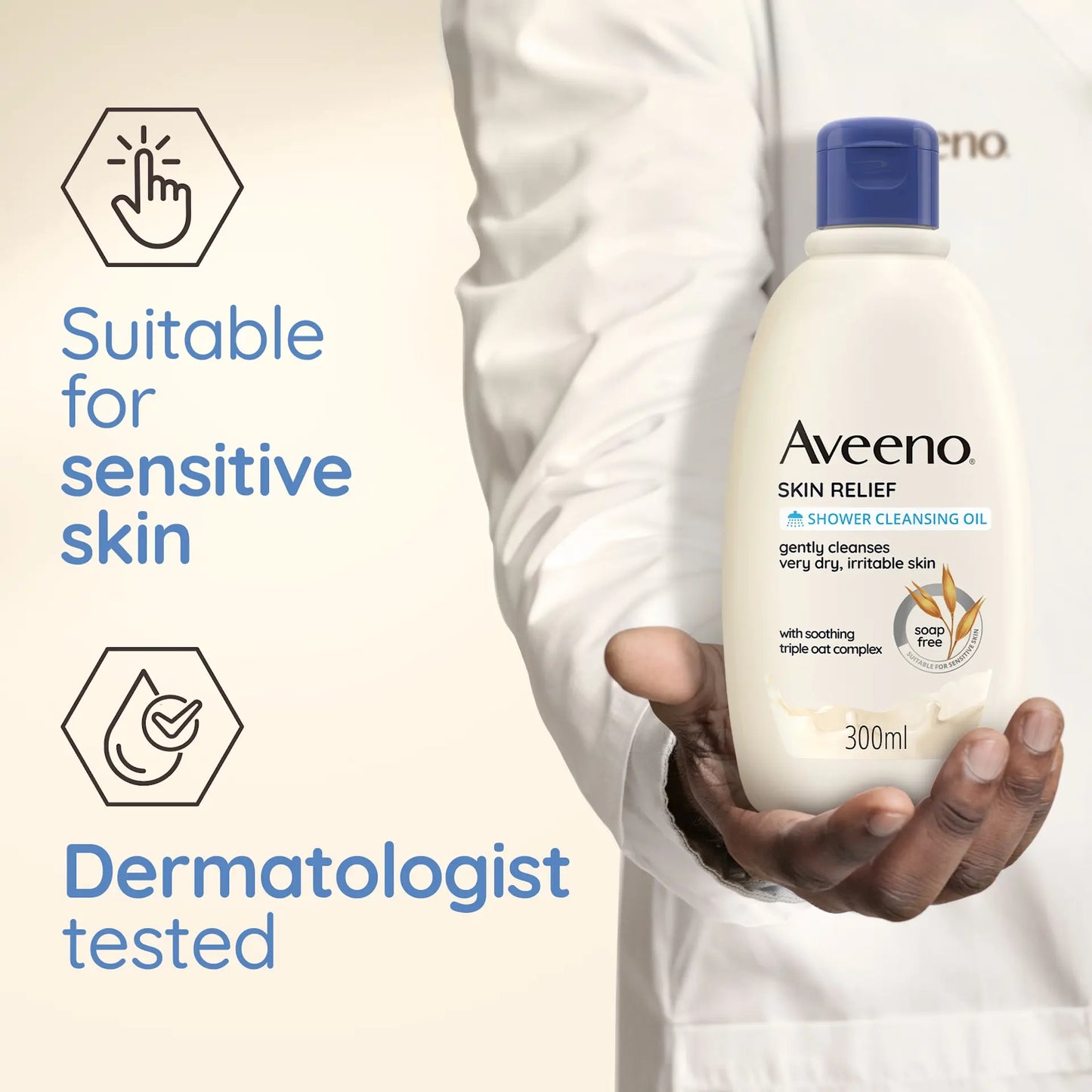 Aveeno Skin Relief Cleansing Oil 300ml - available online | CC Hair & Beauty UK