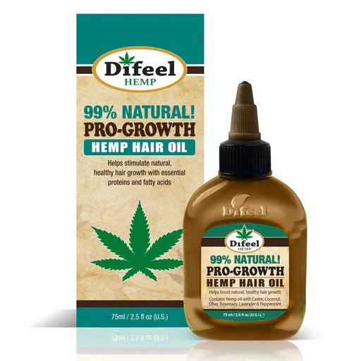 Difeel Hemp 99% Natural Hemp Hair Oil - Pro-Growth 2.5oz