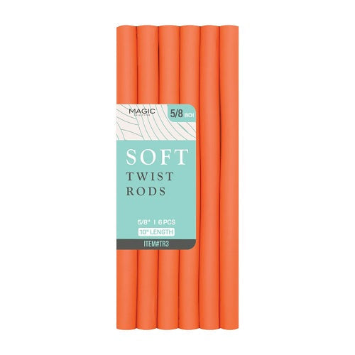Magic 6 Pcs of 10" Length Of Soft Twist Rods 5/8 Inch, #TR3 | Shop at CC Hair & Beauty UK