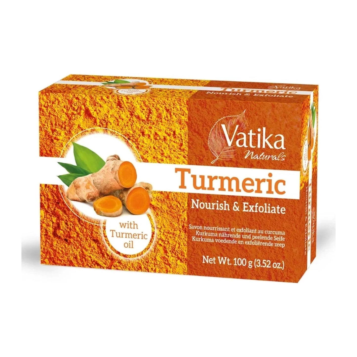 Vatika Turmeric Nourish & Rejuvenate Soap bar 100g with turmeric oil and vitamin E