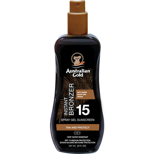 Australian Gold UK  SPF 15 Spray Gel with Bronzer - 8oz