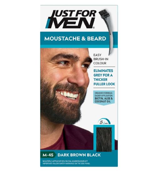 Just For Men Moustache & Beard Brush-In Colour Gel - Dark Brown Black