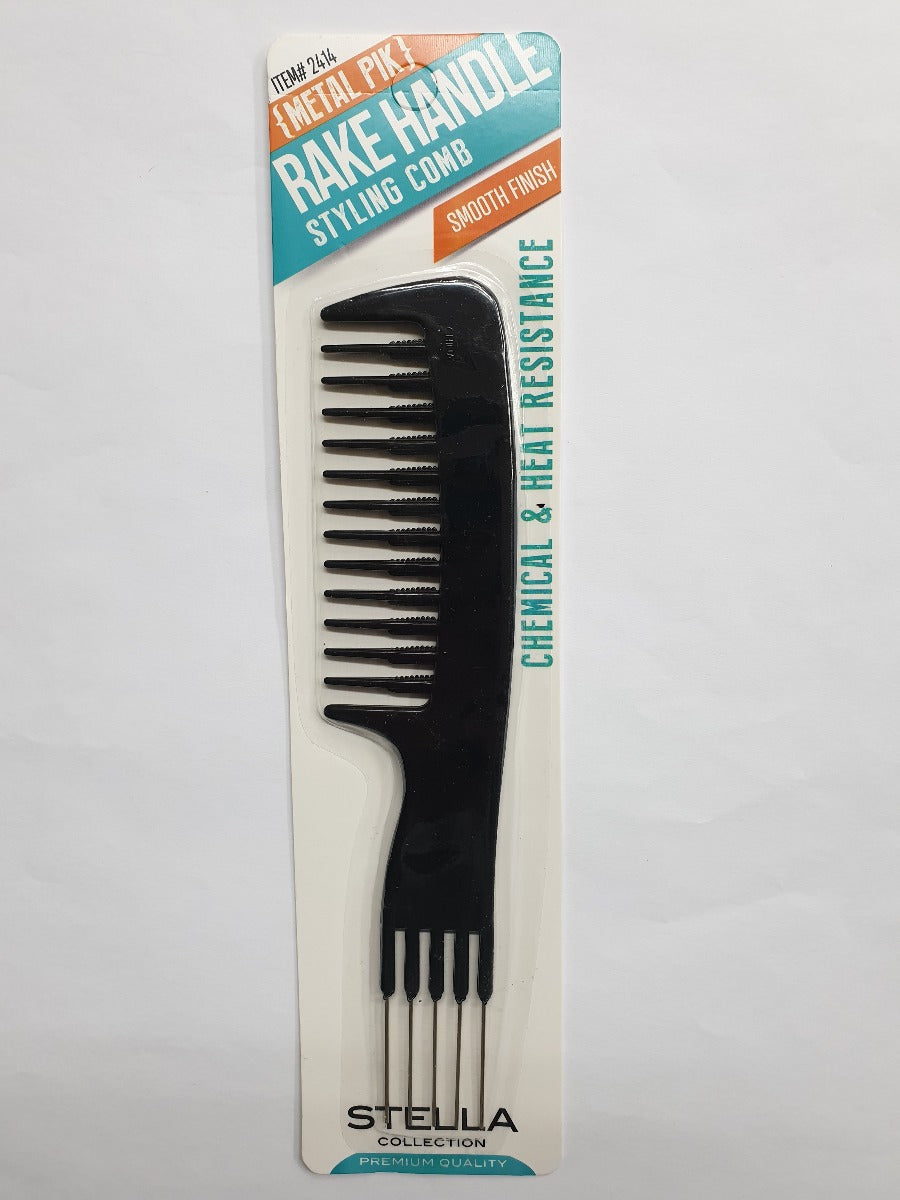 Magic Collection Rake Handle Comb with Metal Pick #2414