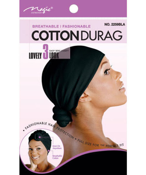 Magic Collection Cotton Durag Breathable Fashionable Black