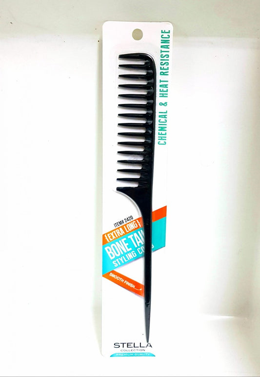 Stella Collection Extra Long Bone Tail Styling Comb #2420