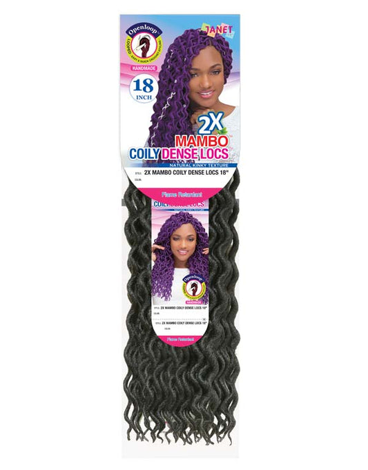 Janet Collection 2 X Mambo Coily Dense Loc 18"