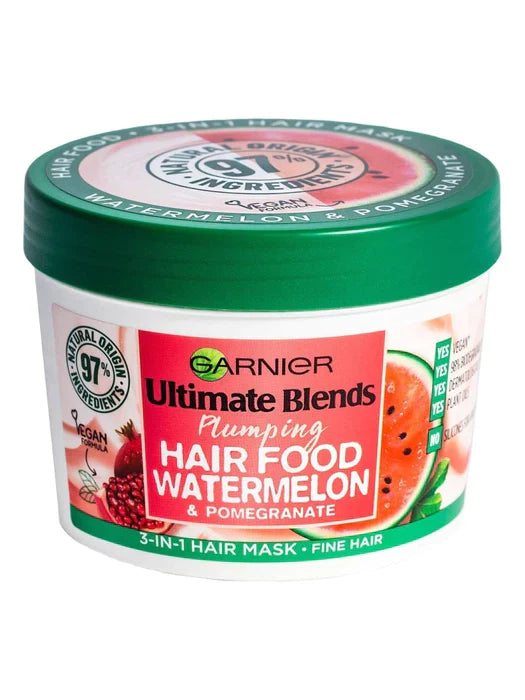 Garnier Ultimate Blends Plumping Hair Food Watermelon 3-in-1 Mask Treatment - 390ml