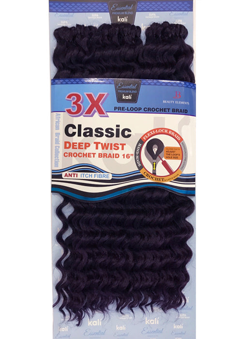 Kali Essential – 3x Deep Twist Pre-Loop Crochet Braid 16"