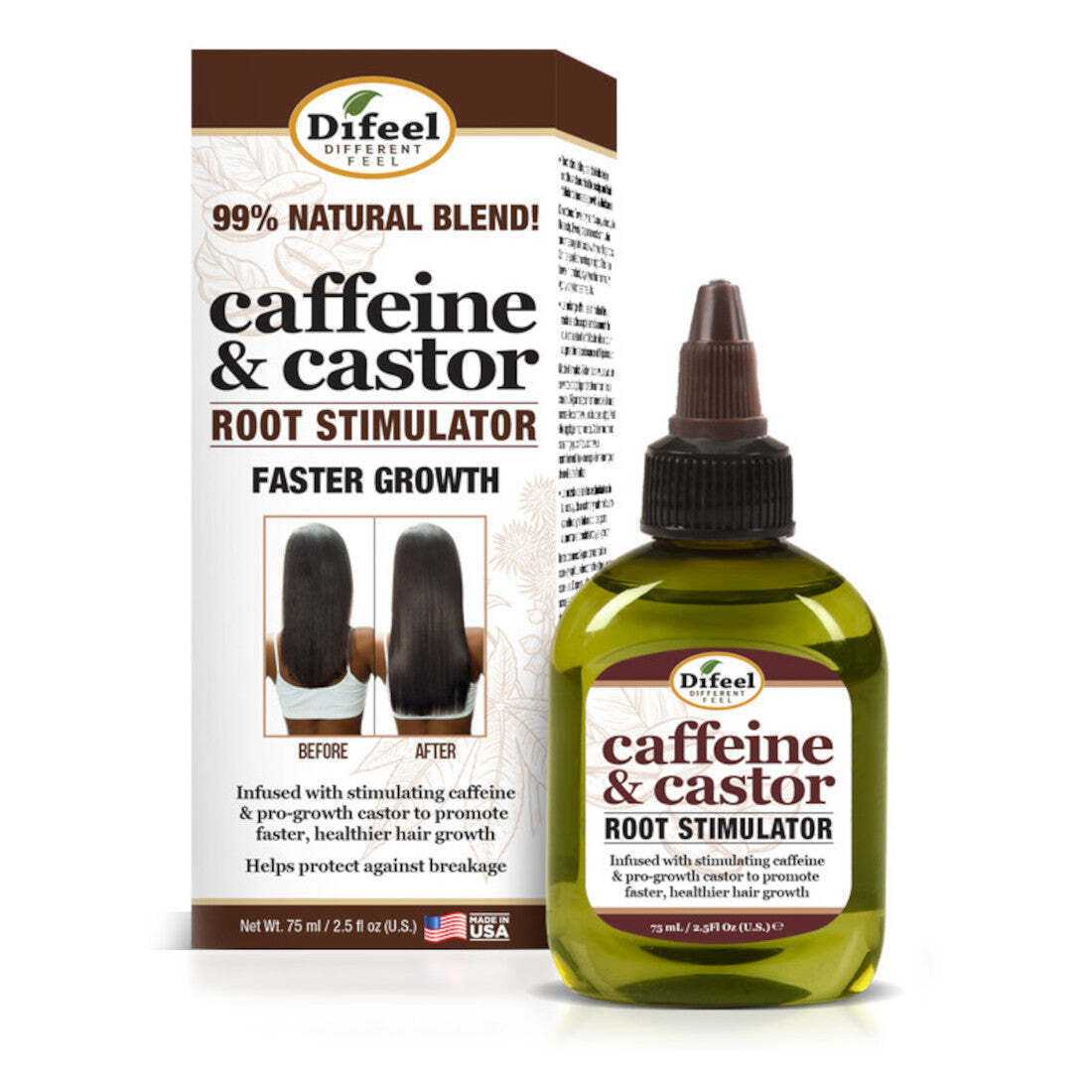 Difeel Caffeine & Castor Root Stimulator for Faster Hair Growth - 2.5 ...