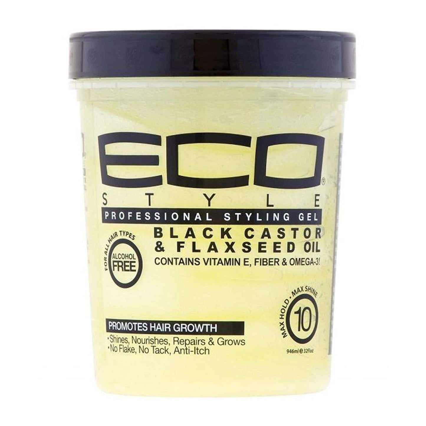 Eco Styler Professional Black Castor And Flaxseed Oil Hair Styling Gel