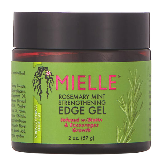 Mielle Organics Rosemary Mint Strengthening Edge Gel, Infused w/Biotin, 2 Ounces
