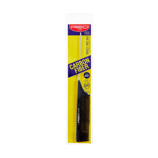 RED by KISS Carbon Fiber Pin Tail Comb, Heat Resistance & Anti-Frizz and Anti-Static -CMB28