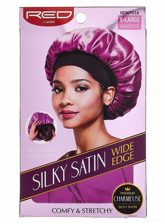Red by Kiss Silky Satin Wide Edge Hair Cap, X-Large, Purple