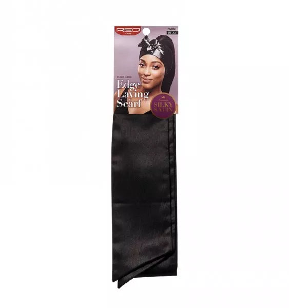 Red By Kiss: Silky Satin Edge Scarf - Black HQ101
