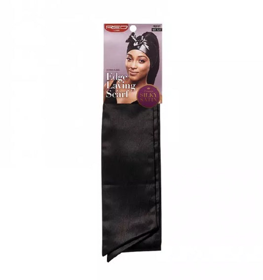 Red By Kiss: Silky Satin Edge Scarf - Black HQ101