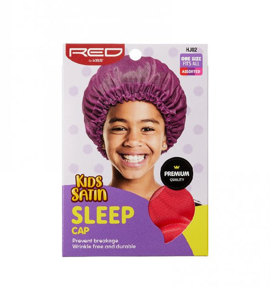 Red By Kiss Kids Satin Sleep Cap Purple Prevent Hair Breakage #HJ02