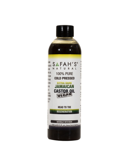 Safah's Natural Cold Pressed 100% Pure Virgin Jamaican Black Castor Oil - 8.5 Oz
