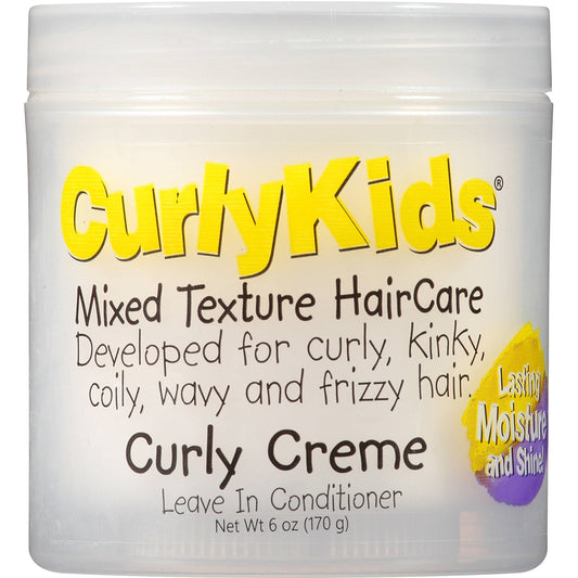 Curly Kids Mixed Hair HairCare Curly Creme Leave In Conditioner 6 Oz