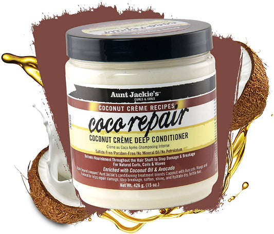 Aunt Jackies Curls & Coils Coconut Creme Recipes Coco Repair Coconut Creme Deep Conditioner - 15 Oz