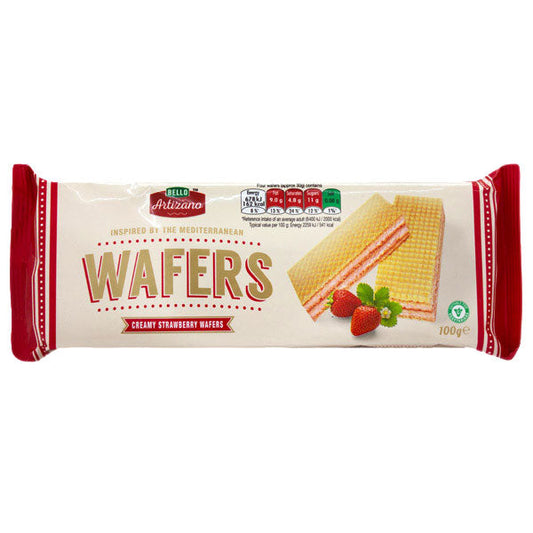 Bello Artizano Creamy Strawberry Wafers 100g