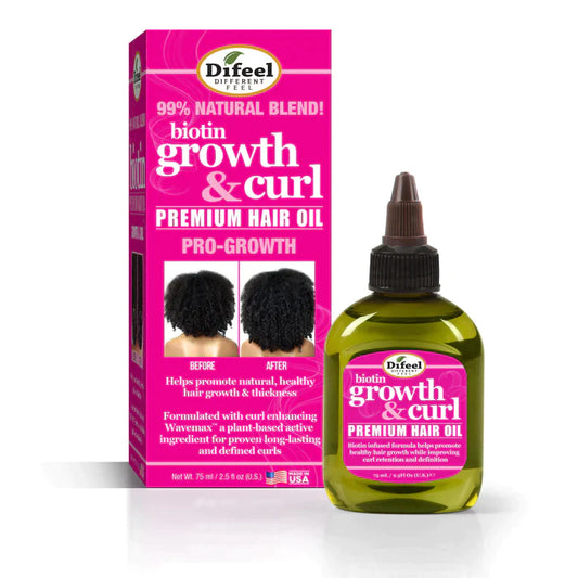 Difeel Growth & Curl Biotin Premium Hair Oil 2.5 oz.
