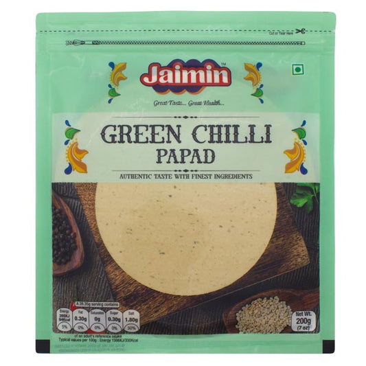 Jaimin Green Chilli Papad 200g Multibuy