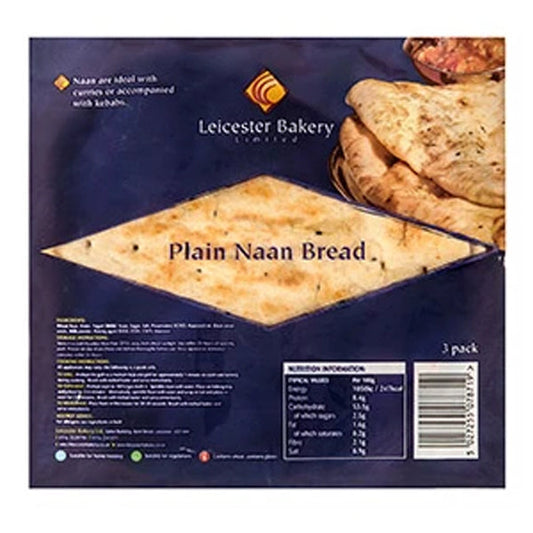 Leicester Bakery Plain Naan Bread 250g