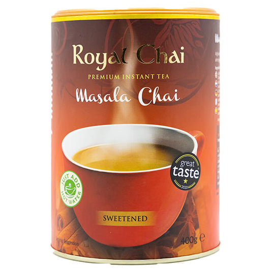 ROYAL CHAI MASALA CHAI SWEETENED TUB 400G