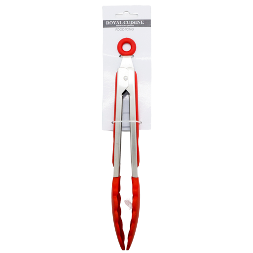 Royal Cuisine Silicon Food Tongs (Red)