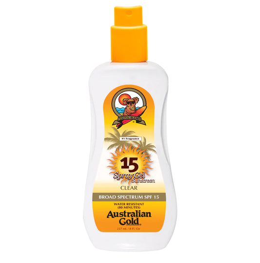 Australian Gold - Sunscreen spray Gel SPF 15 Medium Protection - 8OZ