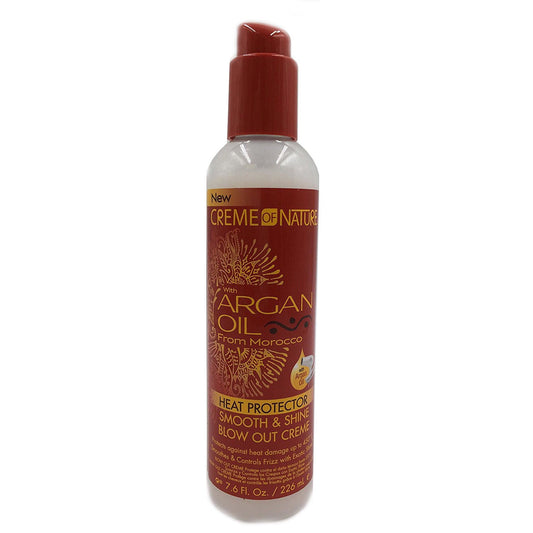 Creme Of Nature Argan Oil Heat Protector  Smooth And Shine Blow Out Creme 7.6 Oz