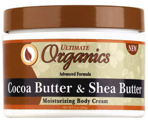 Ultimate Organics Cocoa Butter & Shea Butter Moisturizing Body Cream 227G/8Oz