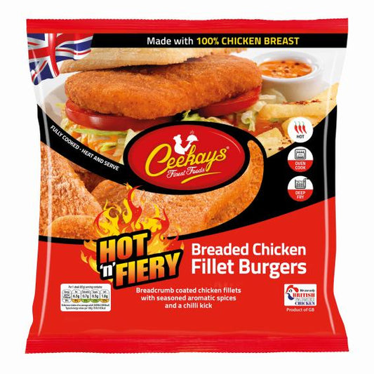 Ceekays Hot 'N' Fiery Breaded Chicken Fillet Burgers
