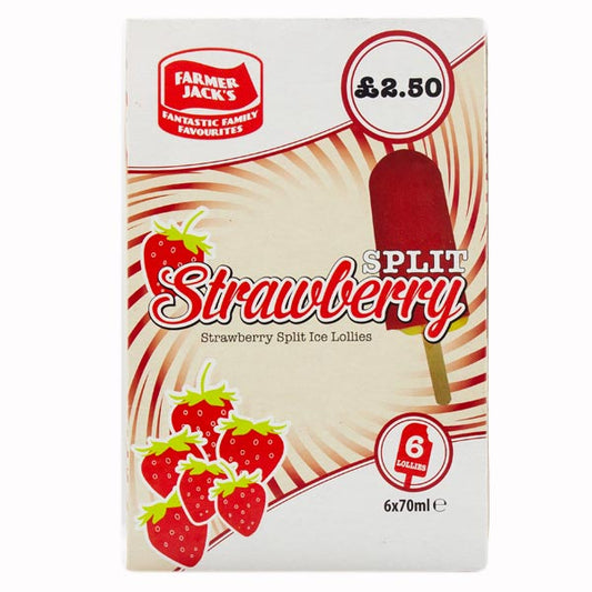 Farmer Jack's Split Strawberry Ice Lollies 6pk